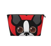 Visage du Boston Terrier, Trousse de Maquillage Trousse à cosmétiques Trousse de Toilette de Voyage Portable Pochette de Toilette