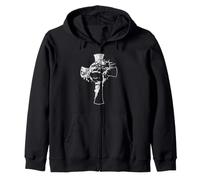 Visage du Christ en Croix Verse biblique Vintage Religieux Sweat à Capuche