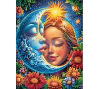 Visage du Soleil et de la Lune Puzzle 300 Pièces pour Adultes Challenge Relaxant Educa 3D Décoration Artistique Cadeau De Fête Famille Détente 300 PCS
