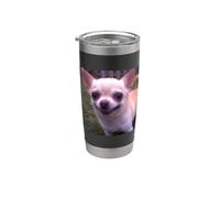 Visage effrayant Chihuahua Drôle Flou Chien Meme Gobelet isotherme en acier inoxydable double paroi