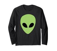 Visage Extraterrestre Extraterrestre Vert Extraterrestre d'Alien Face OVNI Manche Longue