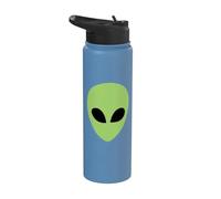 Visage extraterrestre extraterrestre vert extraterrestre d'Alien Face OVNI Stainless Steel Insulated Water Bottle