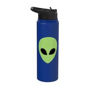 Visage extraterrestre extraterrestre vert extraterrestre d'Alien Face OVNI Stainless Steel Insulated Water Bottle