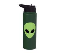 Visage extraterrestre extraterrestre vert extraterrestre d'Alien Face OVNI Stainless Steel Insulated Water Bottle