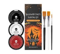 Visage Halloween Base Blanche Peinture Corporelle Noire Rouge