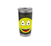visage heureux de style anime vintage kawaii Gobelet isotherme en acier inoxydable double paroi