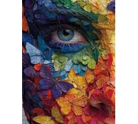 Visage Humain Coloré Puzzle 1000 Pieces, Puzzle Adulte 1000, Impossible Classique Jigsaw, Familial Puzzles Jeu de, Jigsaws en Bois, pour Jeu Éducatif Défi, Décoration Murale Cadeau FNKL5-132