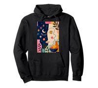 Visage Jour et Nuit - Motif Abstrait Lune & Soleil Sweat à Capuche