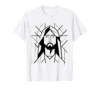 Visage Minimaliste de Jésus. Portrait Moderne T-Shirt