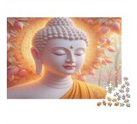 Visage Serein du Bouddha Puzzle 1000 Pièces avec Découpe Précise, Jeu De Puzzle Classique Concentration Training Puzzle pour Un Tableau À Encadrer, Superbe Idée Cadeau 38x26cm/100