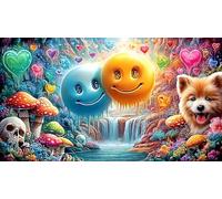 Visage Souriant 1000 pièces Défi de Jeu éducatif Puzzle Idée Cadeau Parfaite Puzzle pour Adultes et Enfants 38x52cm/1000pcs