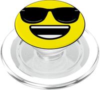 Visage souriant jaune avec lunettes de soleil Original Happy Smilling PopSockets PopGrip pour MagSafe