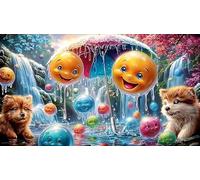 Visage Souriant Puzzle pour Adultes 1000 pièces Jeu de Puzzle Jeu Stimulant pour décoration Murale et Cadeaux Idée Cadeau Parfaite 38x26cm/1000pcs