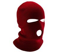 Visage Thermique Coupe-Vent 3 Trous Tricoté Hiver pour Cyclisme Ski Moto Sous Casque Doublure Cache-Cou Rétention Thermique Complète (3 trous)