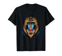 Visage Tribal de babouin Mandrill, Guerrier de la Savane T-Shirt