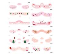 Visages d'autocollants de Noël, patchs de maquillage, 12X Autocollants Temporaires Maquillage Mignon, Autocollants de faux Blush imperméables, accessoires d'art, accessoires de décoration pour et adul