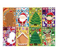 Visages d'autocollants de Noël pour,Faites vos propres autocollants de Noël - 8X Créez vos propres autocollants de personnages de,Autocollants d'expression faciale amusants pour les à partir de