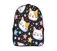 visages de chat 3d imprimé sacs d'école 12 ans et plus garçon fille élégant star de dessin animé sac a dos collège 2 compartiment sacs d'école-16,pour les voyages les affaires