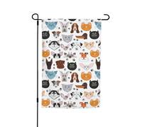 Visages de chat et de chien, bouledogue, beagle, labrador, petits drapeaux pour cour, jardin, drapeau épais pour porches, pelouses, résistant à la décoloration