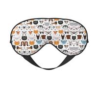Visages de chat et de chien, bouledogue, beagle, labrador, sommeil, mas, bloquant la lumière, aveuglage des yeux de nuit, cadeaux essentiels de voyage, masque de sommeil pour femmes et hommes