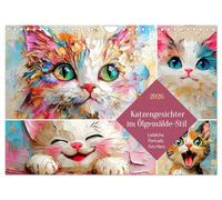 Visages de chats dans le style peinture à l'huile. Des portraits adorables pour le cœur, Version française (Calendrier mural 2026 DIN A4 portrait), Calendrier CALVENDO mensuel