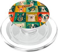 Visages de Chien colorés dans Une Grille Pop Art ludique PopSockets PopGrip pour MagSafe