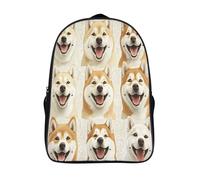 visages de chiens heureux sac à dos imperméable unique adolescent cartable fille primaire 2 compartiment animal de dessin animé 3d imprimé sacs d'école-16,garçons et filles pour les voyages affaires