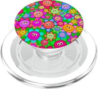 Visages de Fleurs colorés, Mignon, rétro, Heureux, esthétique PopSockets PopGrip pour MagSafe