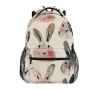 Visages De Lapins Sacs A Dos Unisexe Cartable Scolaire Léger Sacs D'École Pour Vélo Randonnée Ordinateur Portable 29X40Cm