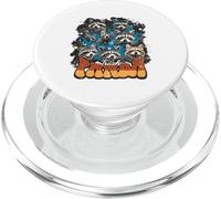 Visages de Raton Laveur, Motif Animal Sauvage, Style Grunge PopSockets PopGrip pour MagSafe