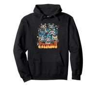 Visages de Raton Laveur, Motif Animal Sauvage, Style Grunge Sweat à Capuche