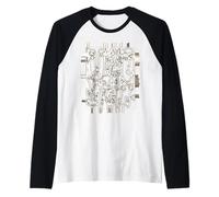 Visages Doodle Art Manche Raglan