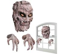 Visages Effrayants pour Arbres - Sculpture Ornement Visage Espiègle Arbre - Art Résine 3D Réaliste Décor Extérieur pour Allée Patio Jardin Pelouse Fête