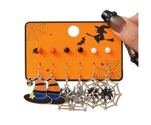VisageVitalit 6 paires de boucles d'oreilles Halloween, boucles d'oreille ensemble de bijoux décorations de fête d'Halloween costumes d'Halloween