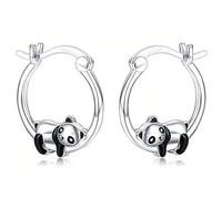 VisageVitalit Boucles d'oreilles Panda pour Filles, Boucles d'oreilles Petite Creoles Animaux Hypoallergéniques Mignon, Panda Bijoux Cadeau d'Anniversaire
