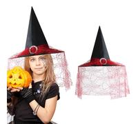 VisageVitalit Chapeau SorcièRe Halloween Adulte, Chapeaux Sorcière d'halloween, Halloween Méchant Chapeau de Sorcièrepour, Halloween Fête Mascarade Accessoires de Cosplay