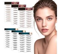 VisageVitalit Sourcils Autocollants, Tatouage Sourcil, 6 Feuilles 4D Patch Eyebrow Tattoos Stickers Autocollant Bionique pour Sourcils,Faux Sourcils Pochoirs Tatouage Imperméable pour Femmes