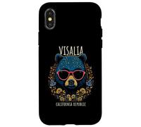 Visalia CA Fun Ours à Lunettes Fleurs Coque pour iPhone X/XS