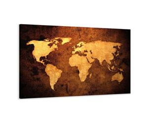 Visario 5162 Tableau sur Toile de Lin Motif Carte du Monde 120 x 80 cm