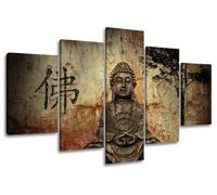Visario 5502 Tableau sur Toile Motif Bouddha, 5 pièces 160 cm