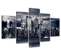 Visario 5531 des Photos et des Impressions d'art sur Impression sur Toile 5 pièces 160 x 80 cm New York Skyline