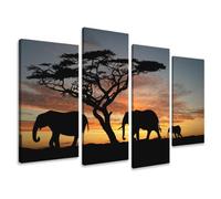 Visario 6066 Tableau sur Toile Animaux de la Savane 130 x 80 cm