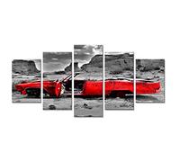 Visario 6307 Tableau sur Toile Voiture désert épave 5 Tableaux sur Toile Marque Original, 200 x 100 cm