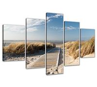 Visario 6310-VC Impression sur Toile, Paysage Dunes et mer, Bois, Non teinté, 200,0 x 100,0 x 2,0 cm