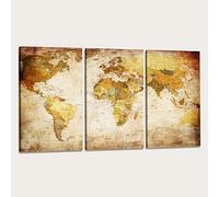 Visario bestpricepictures 160 x 90 cm Impression sur Toile mappemonde 1166 - Peinture/Image/Tableau/Decoration sur châssis