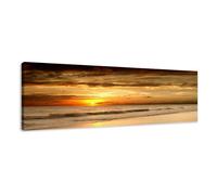Visario Image sur Toile 120 x 40 cm Modèle N° XXL 5703 Beach Tableaux pour la Mur, encadrés, prêts à Poser, Tout Les Images sur châssis géant Bois véritable