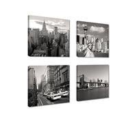 Visario Image sur Toile New York 4x20 x 20 cm Modèle N° XXL 6901 Art Tableaux pour la Mur, encadrés, prêts à Poser, Tout Les Images sur châssis géant Bois véritable.