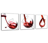 Visario Images et 40 x 4219 sur Tableau sur Toile 150 x 50 cm Vin de Cuisine Lot de 3