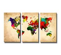 Visario Images sur Toile 160 x 90 cm Nr 1169 Carte du Monde Pret a accrocher
