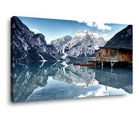 Visario tableau toile Lac de montagne 80x60 cm 4018
